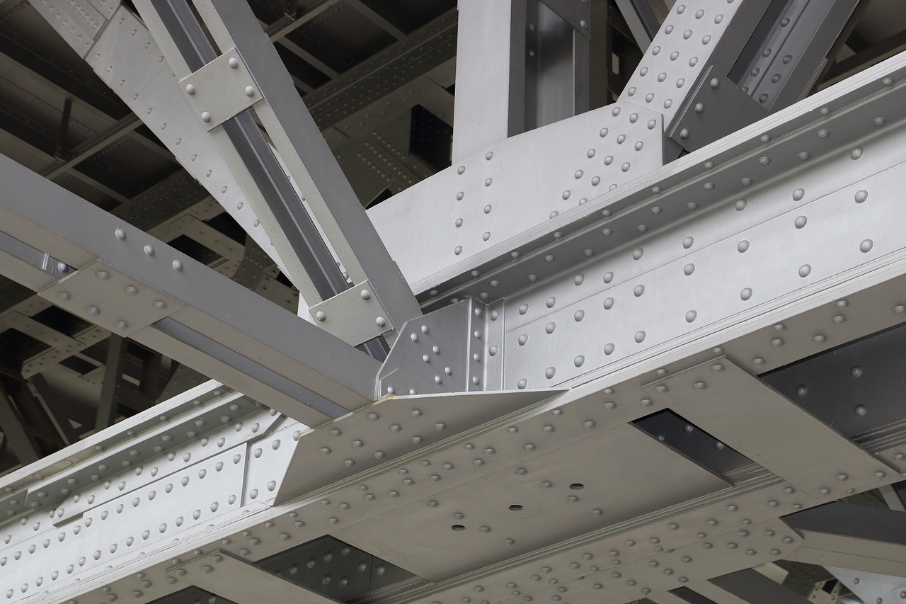 steel, construction, rivets